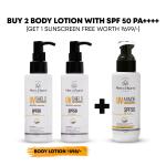 Buy 2 UV Shield Body Lotion SPF 50 PA++++ – Warm Vanilla & Amber and Get 1 MerciAura UV Armor Sunscreen SPF 50 PA++++
