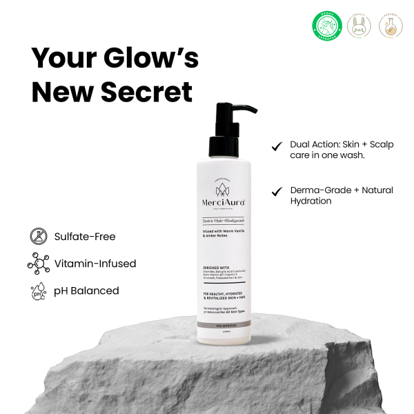 Buy 2 Desire Hair + Body Wash – Warm Vanilla & Amber and Get 1 MerciAura UV Armor Sunscreen SPF 50 PA++++