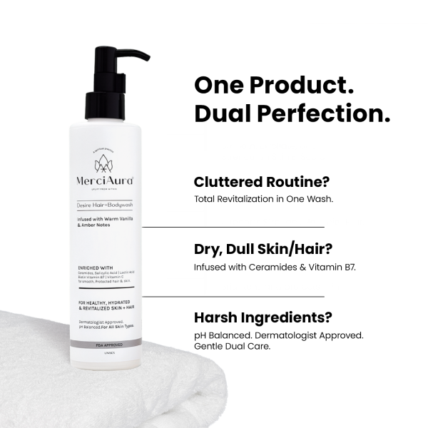 Buy 2 Desire Hair + Body Wash – Warm Vanilla & Amber and Get 1 MerciAura UV Armor Sunscreen SPF 50 PA++++