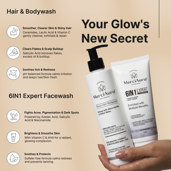 Desire Hair+Body Wash & 6 in 1 Expert Facewash